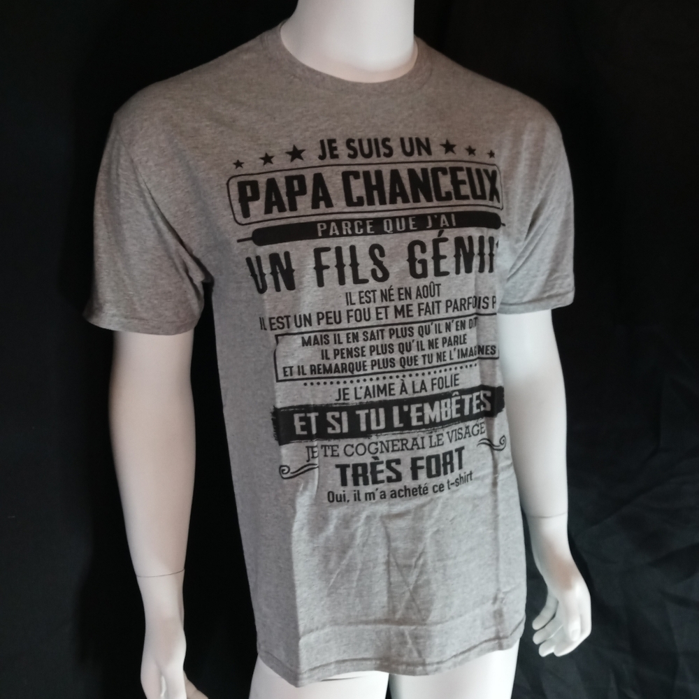 💙Papa Chanceux💙 Men's Printed Tee (En Esponal)